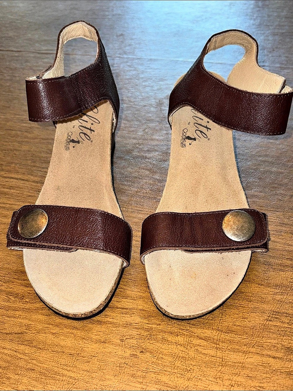 Elite by Corky's Brown Platform Wedge Sandals Size 9 NWOT
